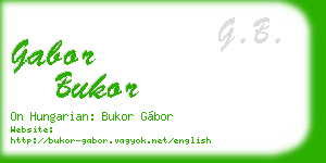 gabor bukor business card